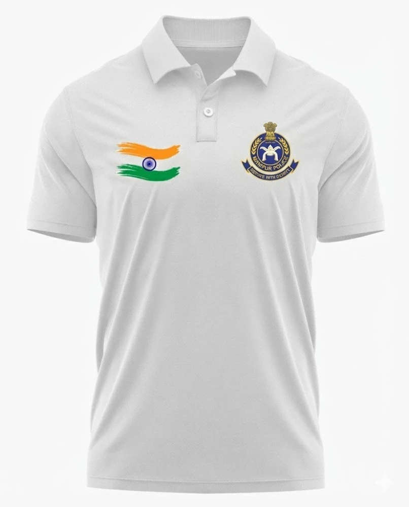 Manipur Police Dry-Fit T-Shirt (White)