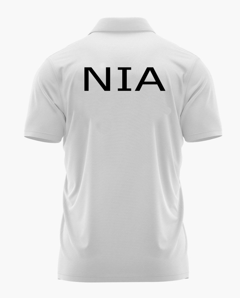 National Investigation Agency (NIA) Logo Printed White Customized T-shirt
