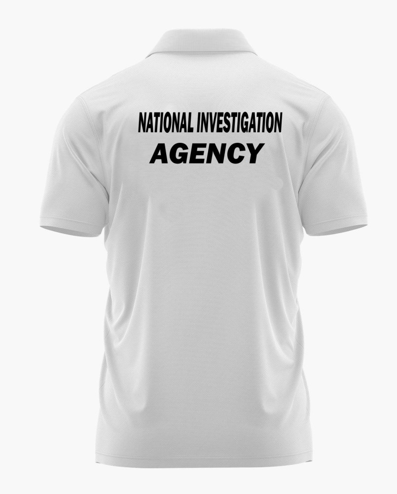 National Investigation Agency (NIA) Logo Printed White Customized T-shirt